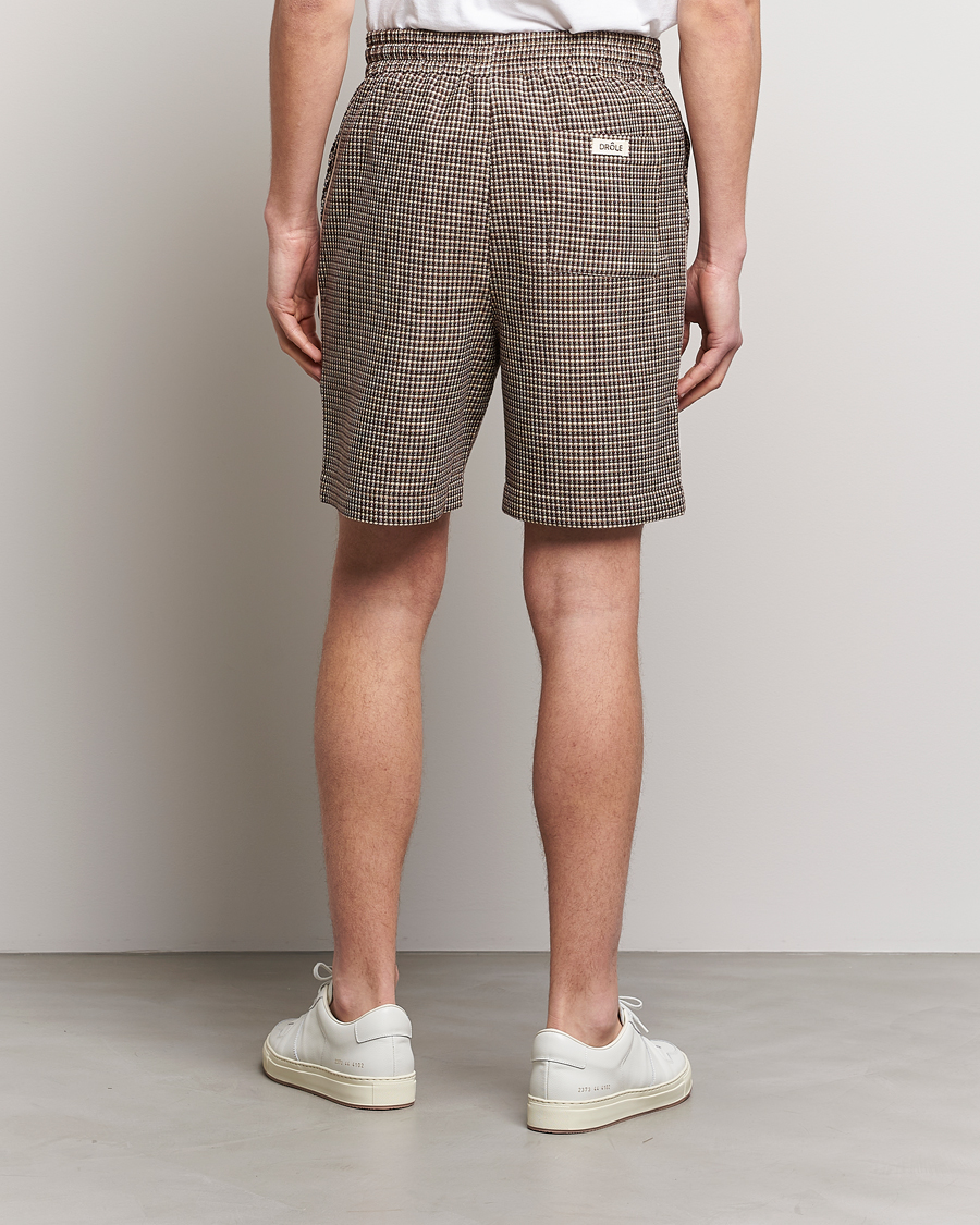 Men | Shorts | Drôle de Monsieur | Jacquard Drawstring Shorts Brown