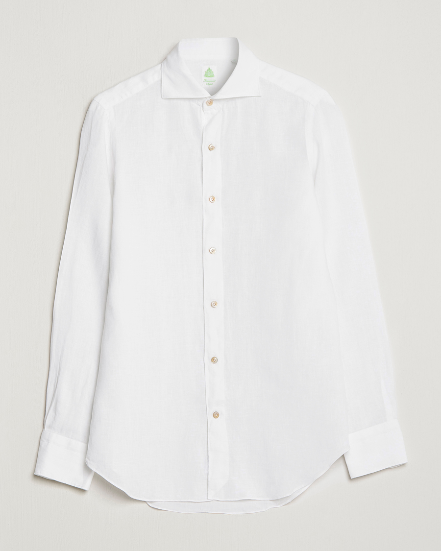 Men | Shirts | Finamore Napoli | Tokyo Slim Linen Shirt White