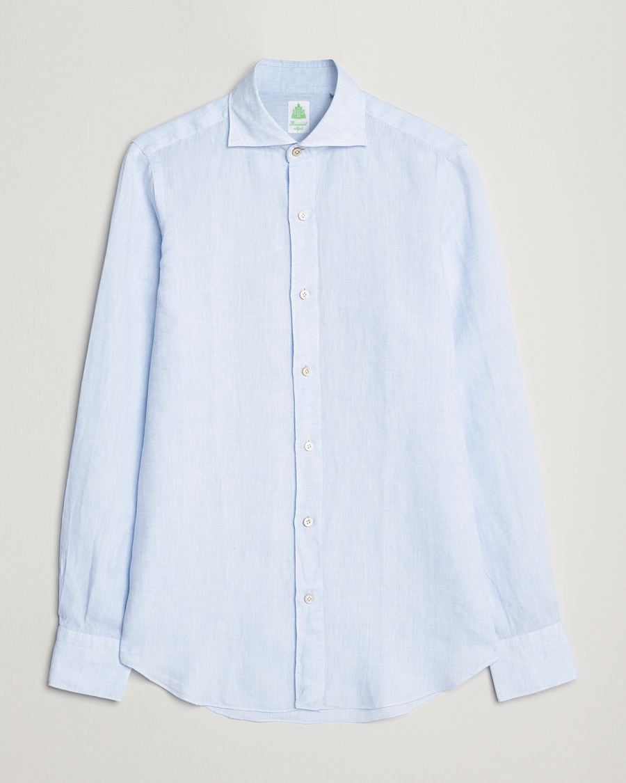 Men | Shirts | Finamore Napoli | Tokyo Slim Linen Shirt Light Blue