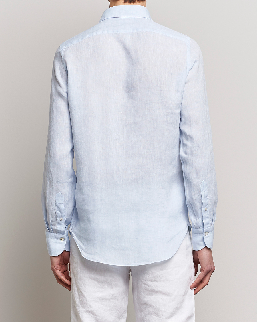 Men | Shirts | Finamore Napoli | Tokyo Slim Linen Shirt Light Blue