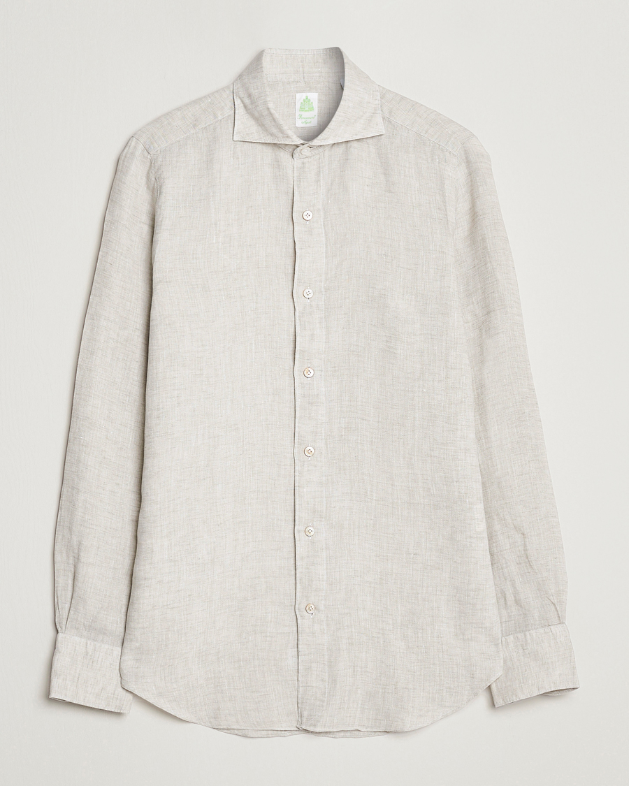 Men | Shirts | Finamore Napoli | Tokyo Slim Linen Shirt Oat