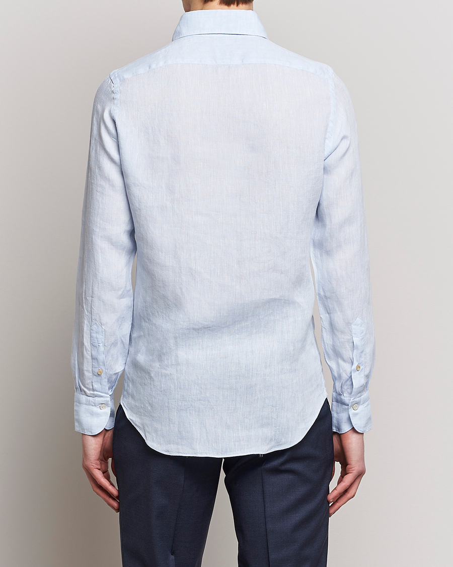 Men | Shirts | Finamore Napoli | Miami Linen Popover Shirt Light Blue