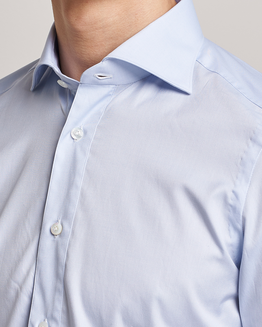 Men | Shirts | Finamore Napoli | Tokyo Slim Oxford Popover Shirt Light Blue