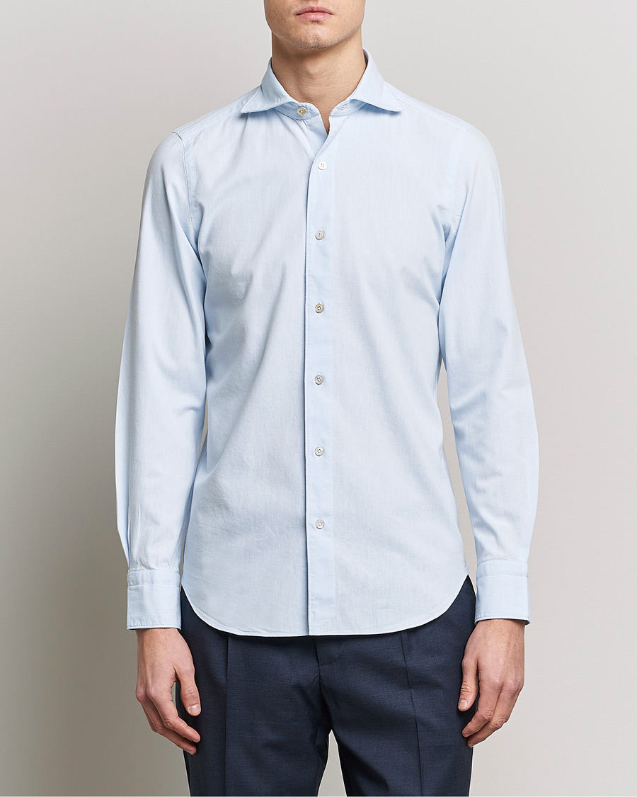 Men | Shirts | Finamore Napoli | Tokyo Slim Chambray Shirt Light Blue