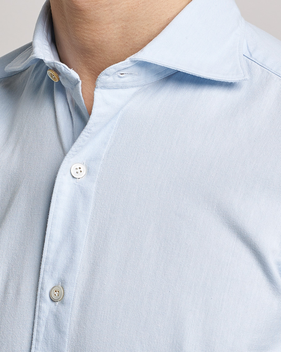 Men | Shirts | Finamore Napoli | Tokyo Slim Chambray Shirt Light Blue
