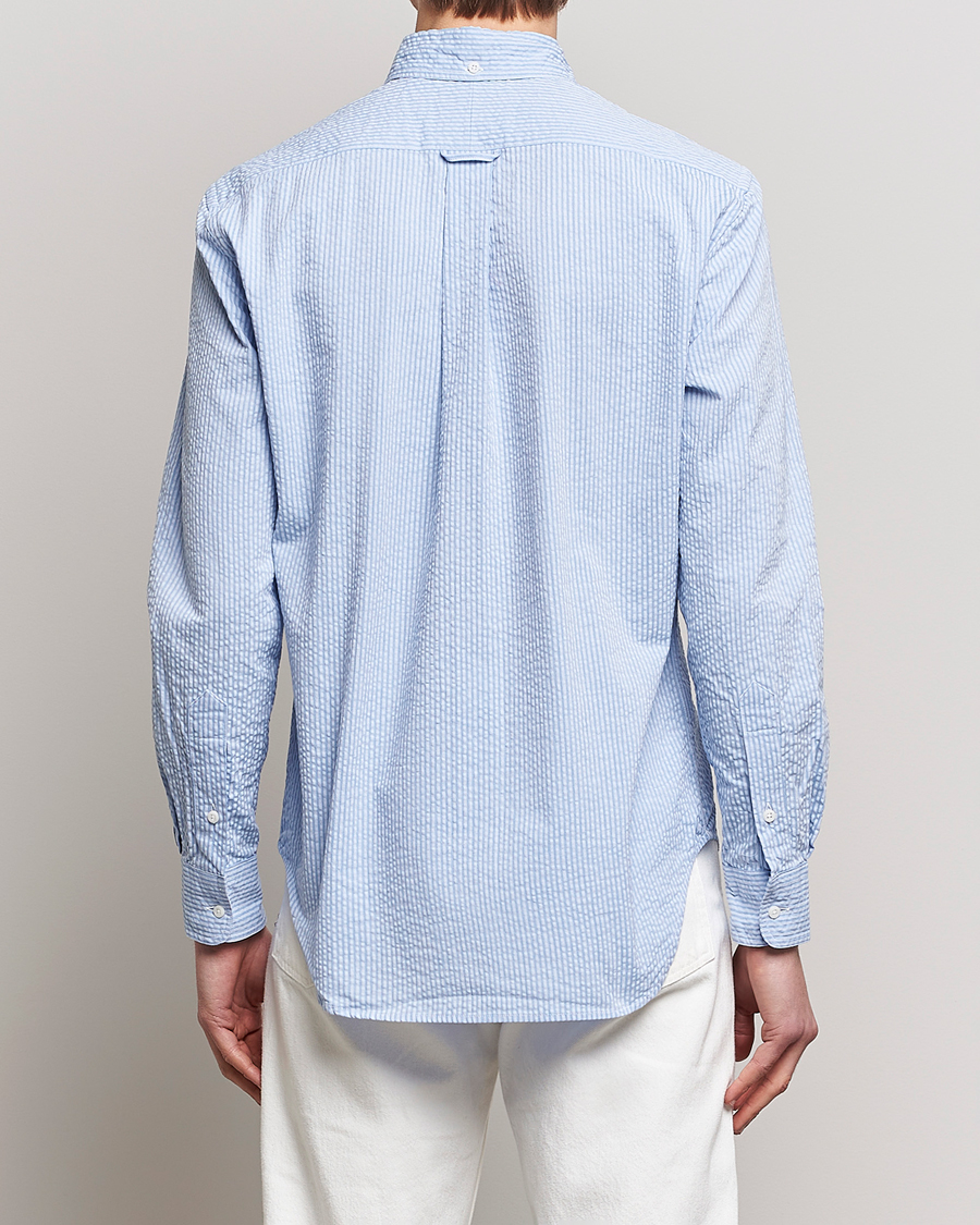 Men | Shirts | Gitman Vintage | Tonal Seersucker Shirt Light Blue
