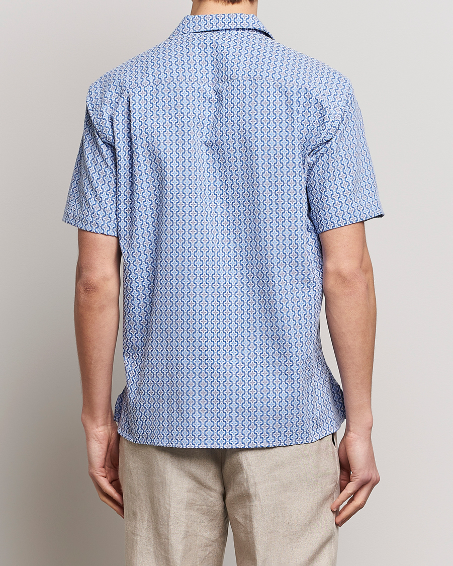 Men | Shirts | Gitman Vintage | Summer Ready Jacquard Camp Shirt Light Blue