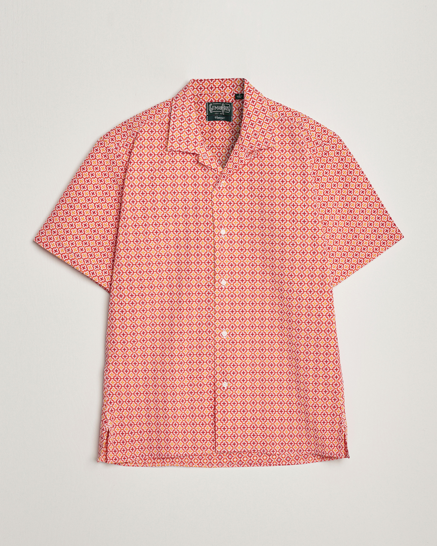 Men | Shirts | Gitman Vintage | Summer Ready Jacquard Camp Shirt Rosa
