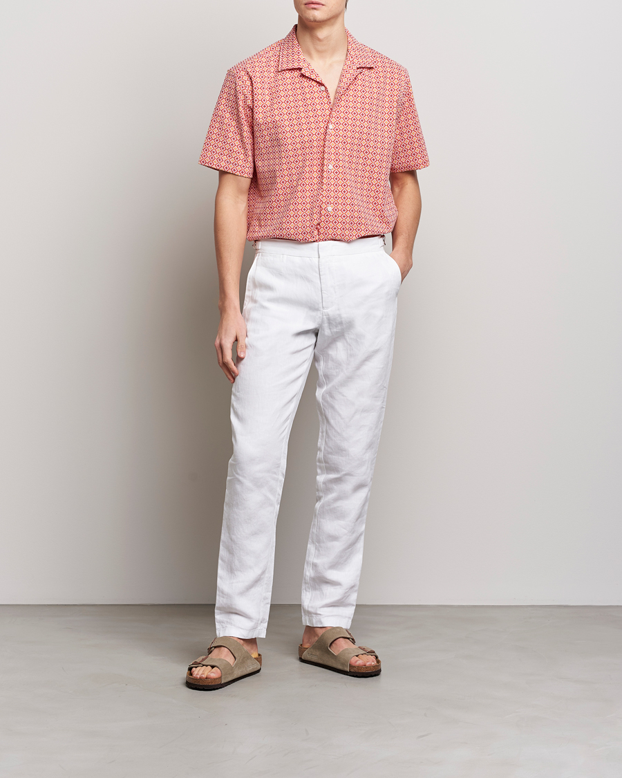 Men | Shirts | Gitman Vintage | Summer Ready Jacquard Camp Shirt Rosa