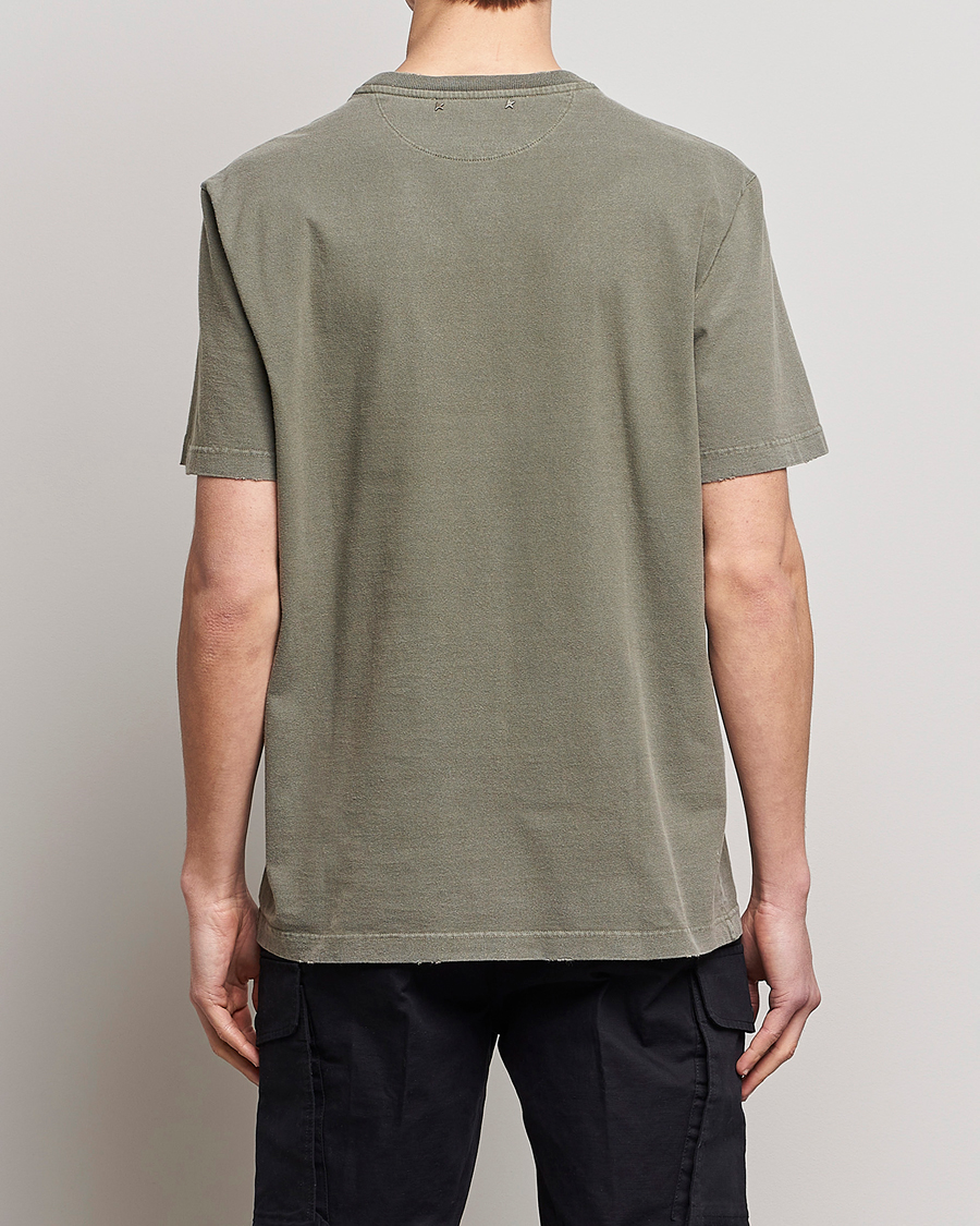 Men | T-Shirts | Golden Goose | Deluxe Brand Dyed Jersey Logo T-Shirt Dusty Olive
