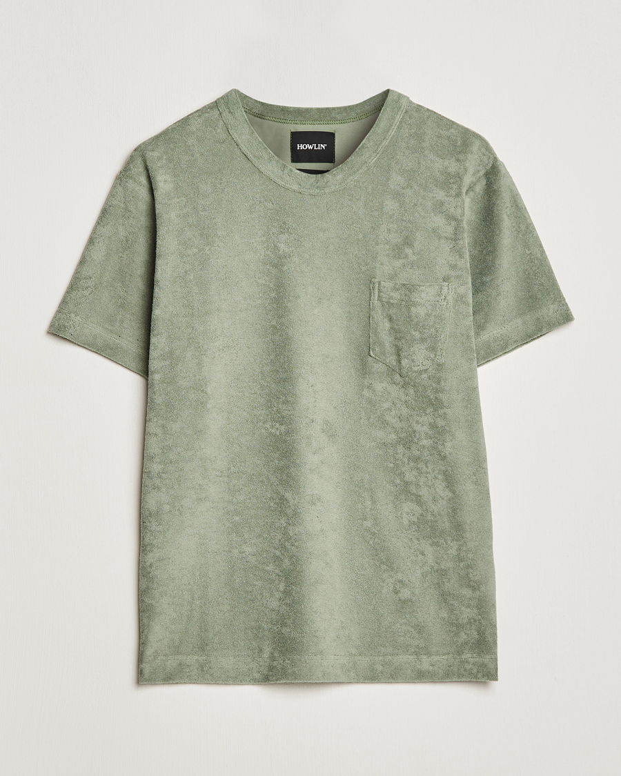 Men | T-Shirts | Howlin' | Fons Cotton Blend Terry Pocket Tee Agave