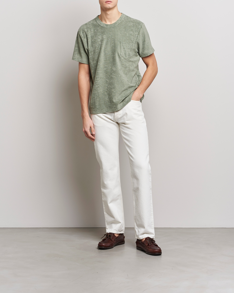 Men | T-Shirts | Howlin' | Fons Cotton Blend Terry Pocket Tee Agave