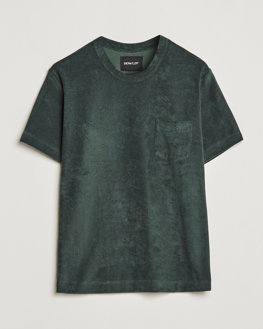 Men | T-Shirts | Howlin' | Fons Cotton Blend Terry Pocket Tee Greenish