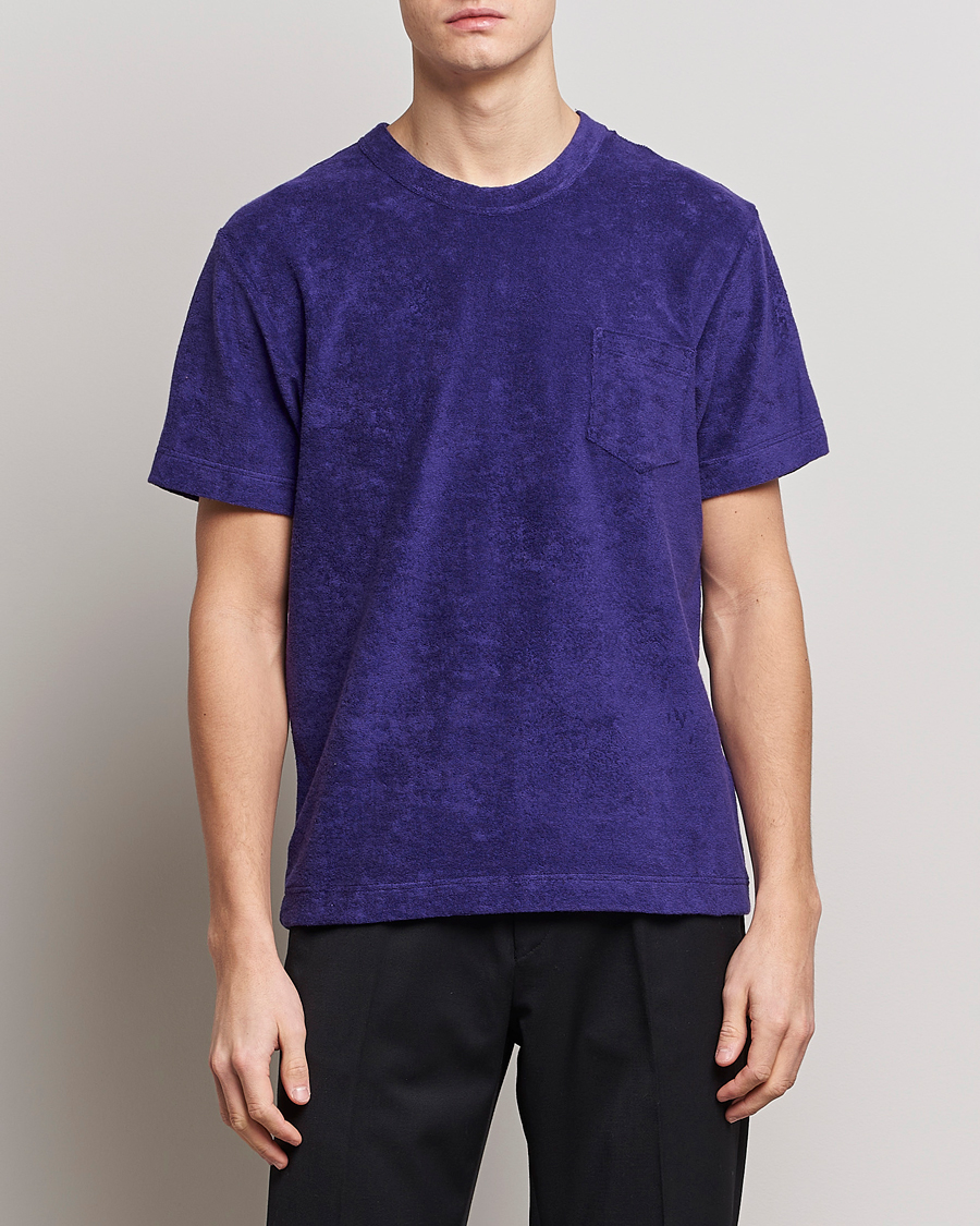 Men | T-Shirts | Howlin' | Fons Cotton Blend Terry Pocket Tee Purple Eyes