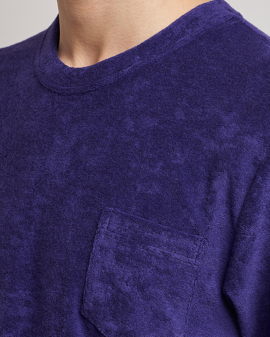 Men | T-Shirts | Howlin' | Fons Cotton Blend Terry Pocket Tee Purple Eyes