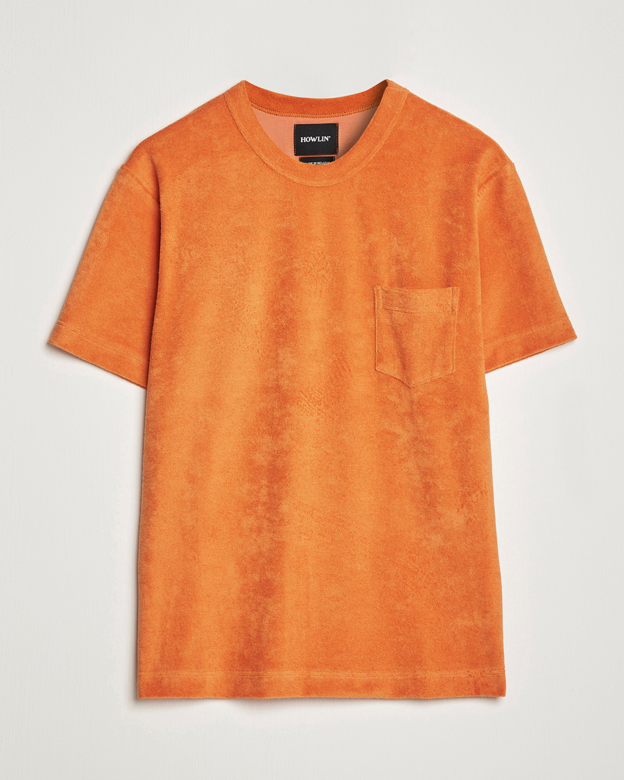 Men | T-Shirts | Howlin' | Fons Cotton Blend Terry Pocket Tee Tangerine Dream