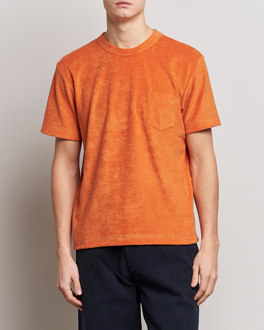 Men | T-Shirts | Howlin' | Fons Cotton Blend Terry Pocket Tee Tangerine Dream
