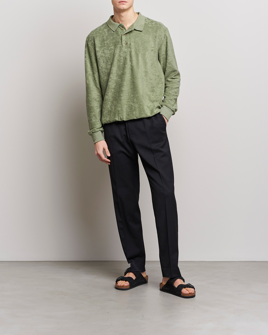 Men | Sweaters & Knitwear | Howlin' | Long Sleeve Terry Polo Agave