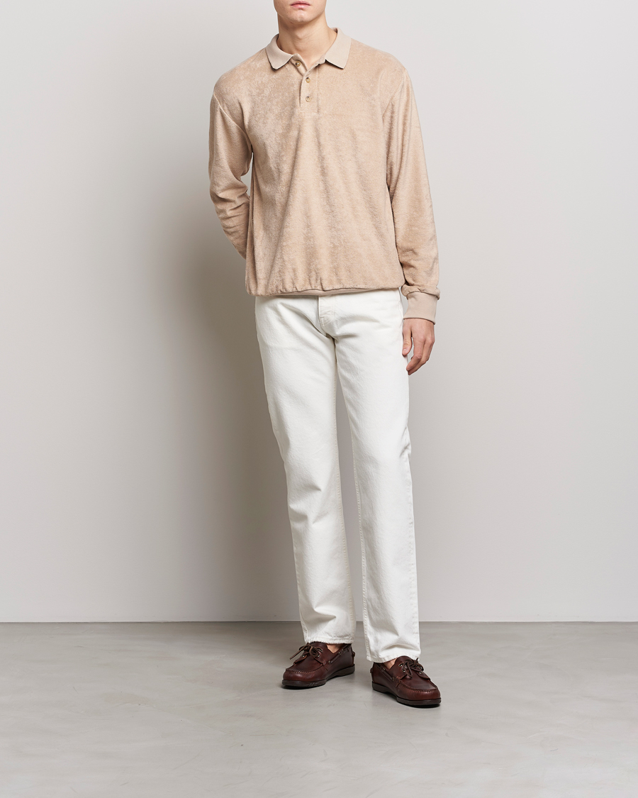 Men | Sweaters & Knitwear | Howlin' | Long Sleeve Terry Polo Cashew