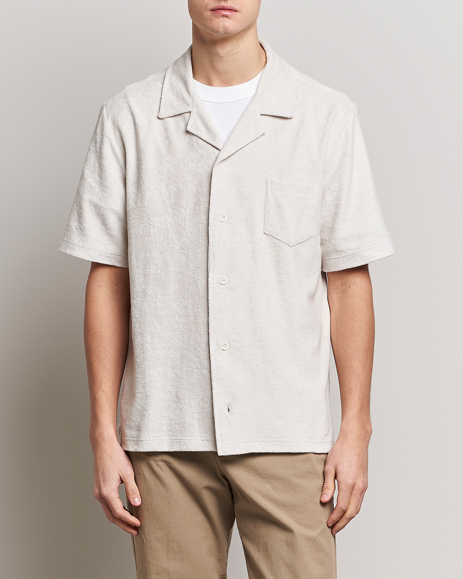 Men | Short Sleeve Shirts | Howlin' | Short Sleeve Terry Shirt White Sand