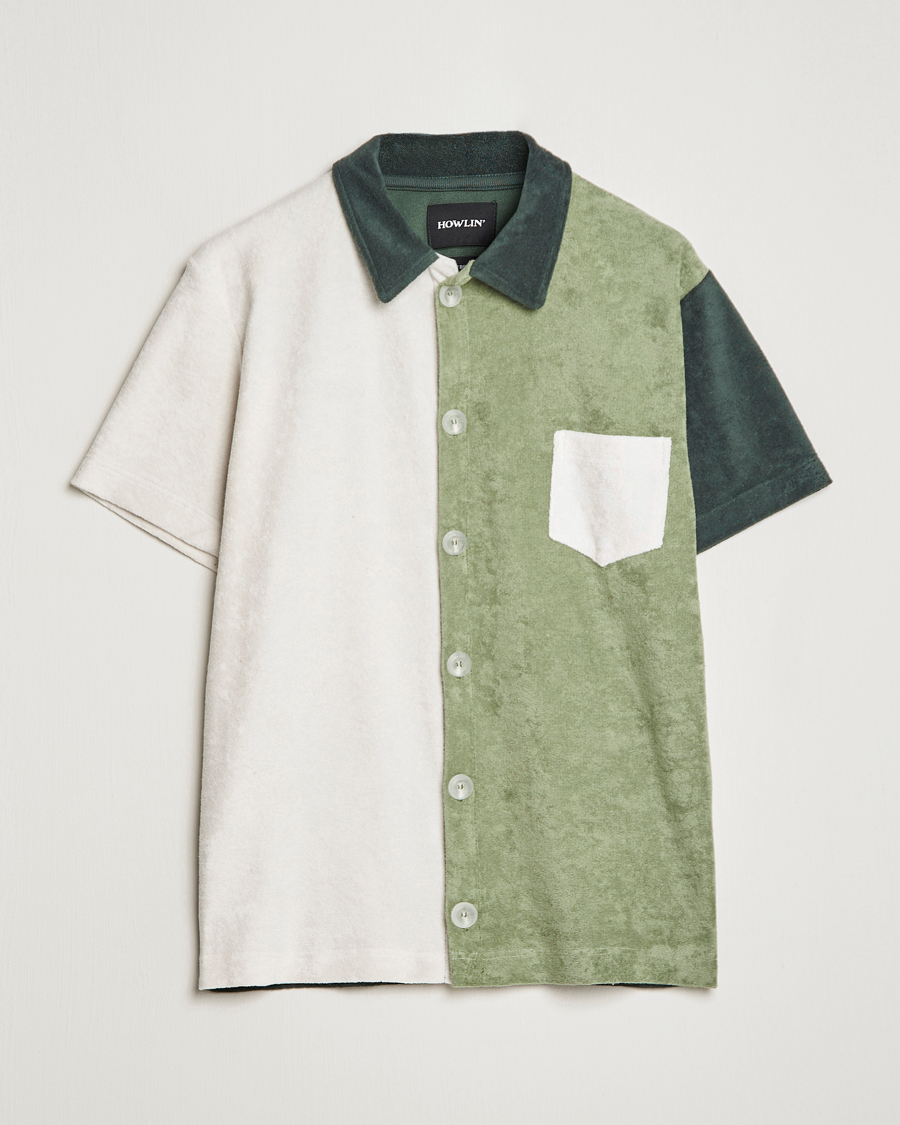 Men | Shirts | Howlin' | Short Sleeve Color Block Terry Shirt Agave