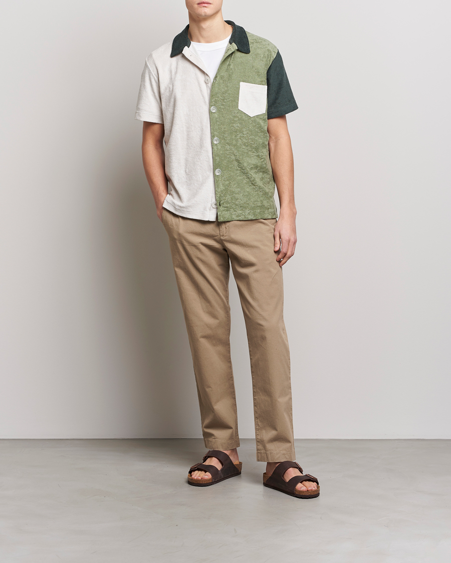 Men | Shirts | Howlin' | Short Sleeve Color Block Terry Shirt Agave