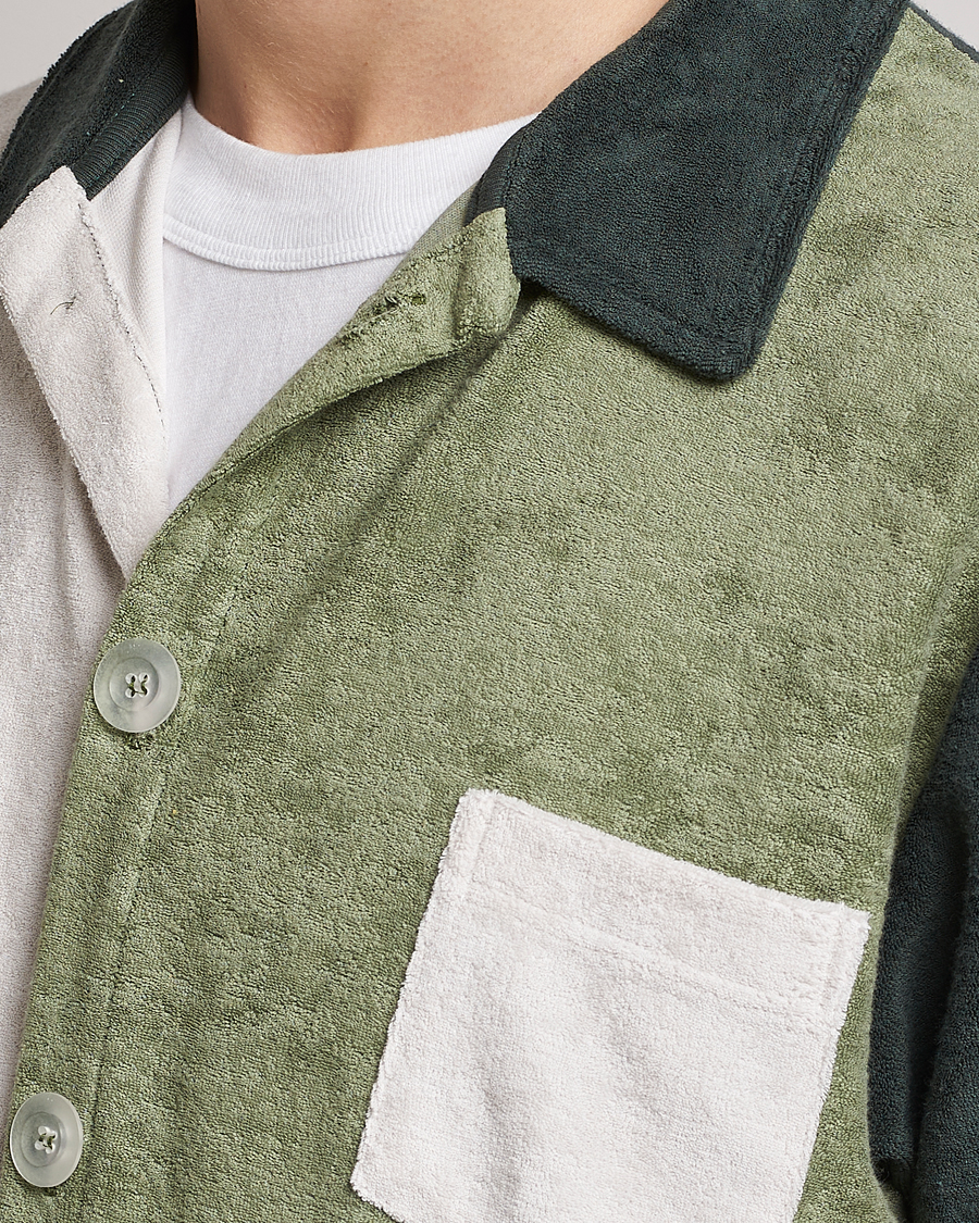 Men | Shirts | Howlin' | Short Sleeve Color Block Terry Shirt Agave