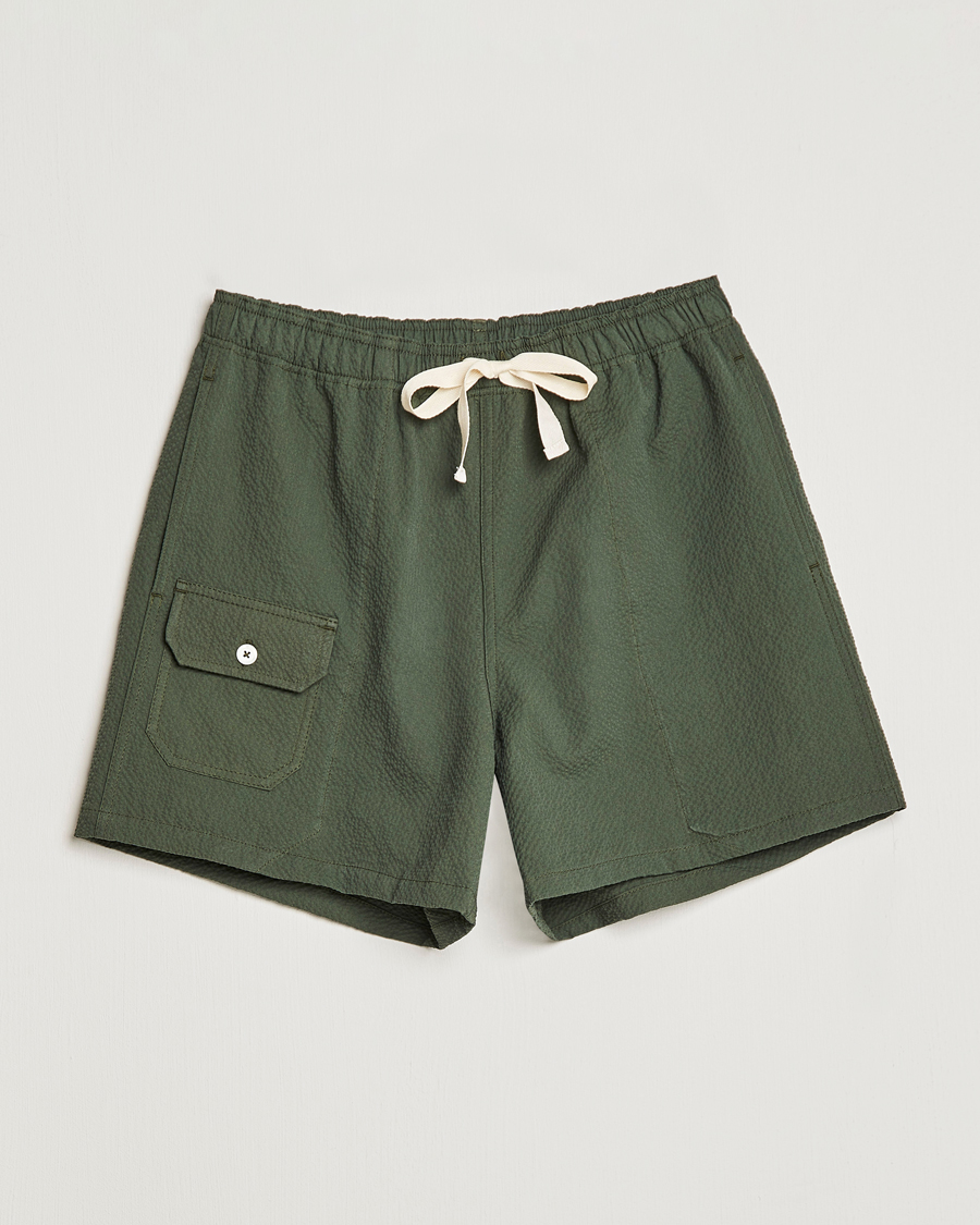 Men | Shorts | Howlin' | Cotton Seersucker Shorts Greenish