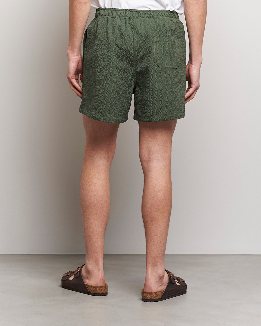 Men | Shorts | Howlin' | Cotton Seersucker Shorts Greenish