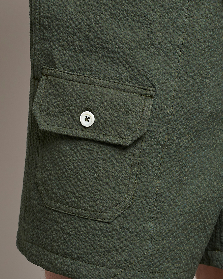 Men | Shorts | Howlin' | Cotton Seersucker Shorts Greenish