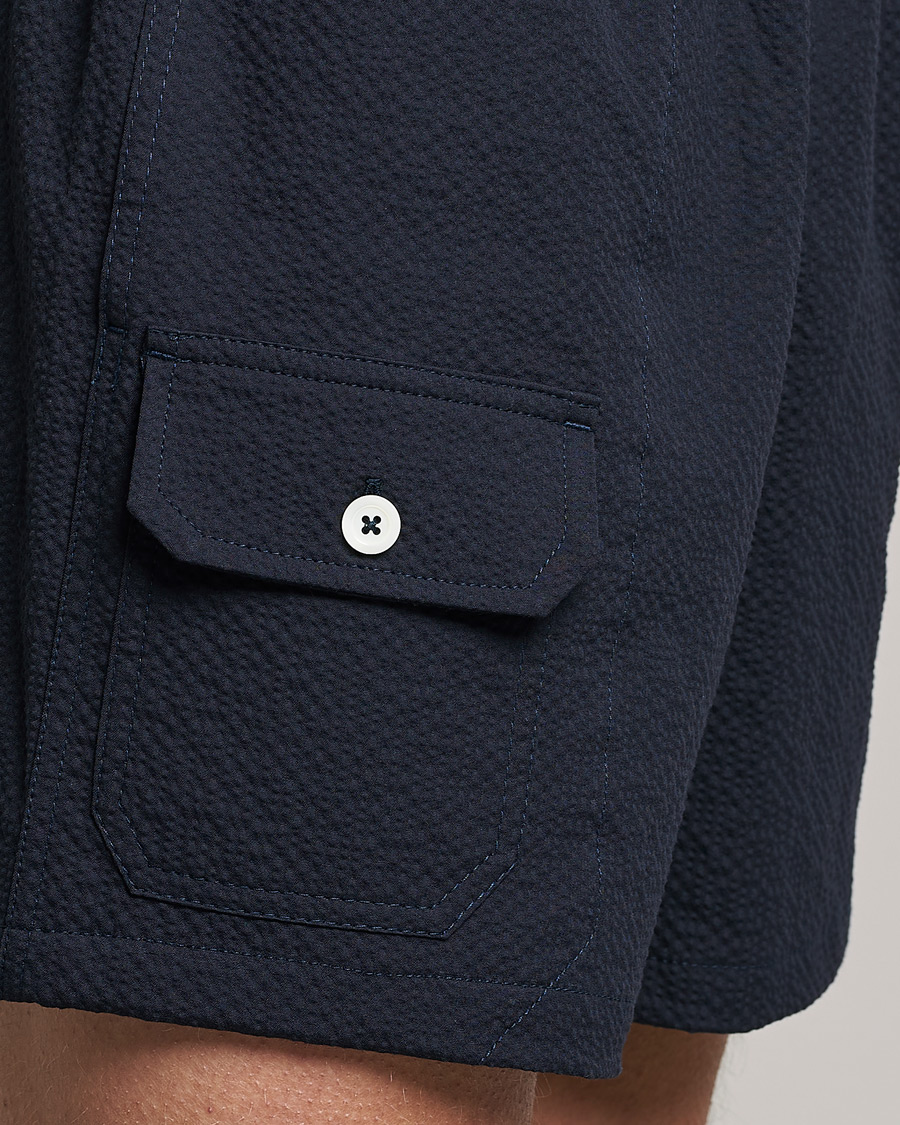 Men | Shorts | Howlin' | Cotton Seersucker Shorts Navy