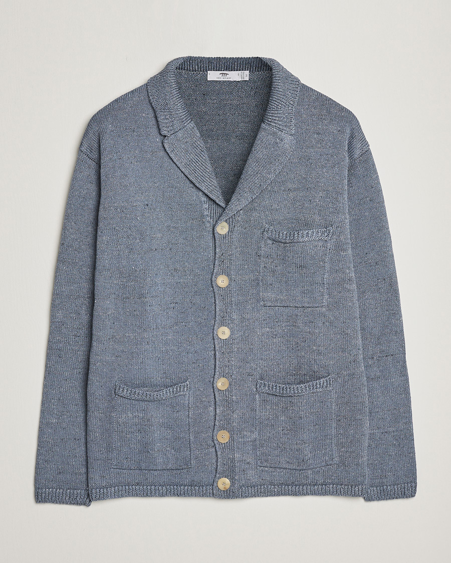 Men | Sweaters & Knitwear | Inis Meáin | Washed Linen Pub Jacket Stone