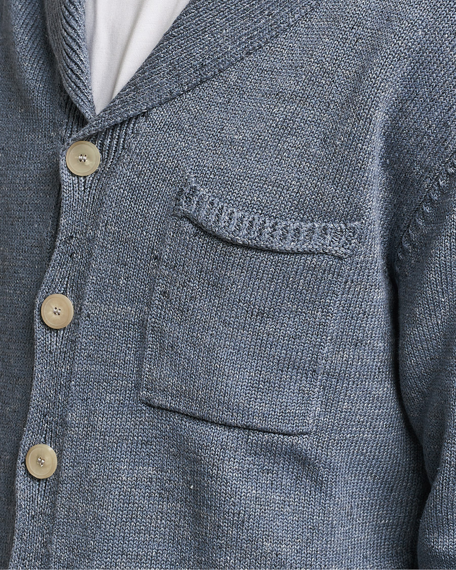 Men | Sweaters & Knitwear | Inis Meáin | Washed Linen Pub Jacket Stone