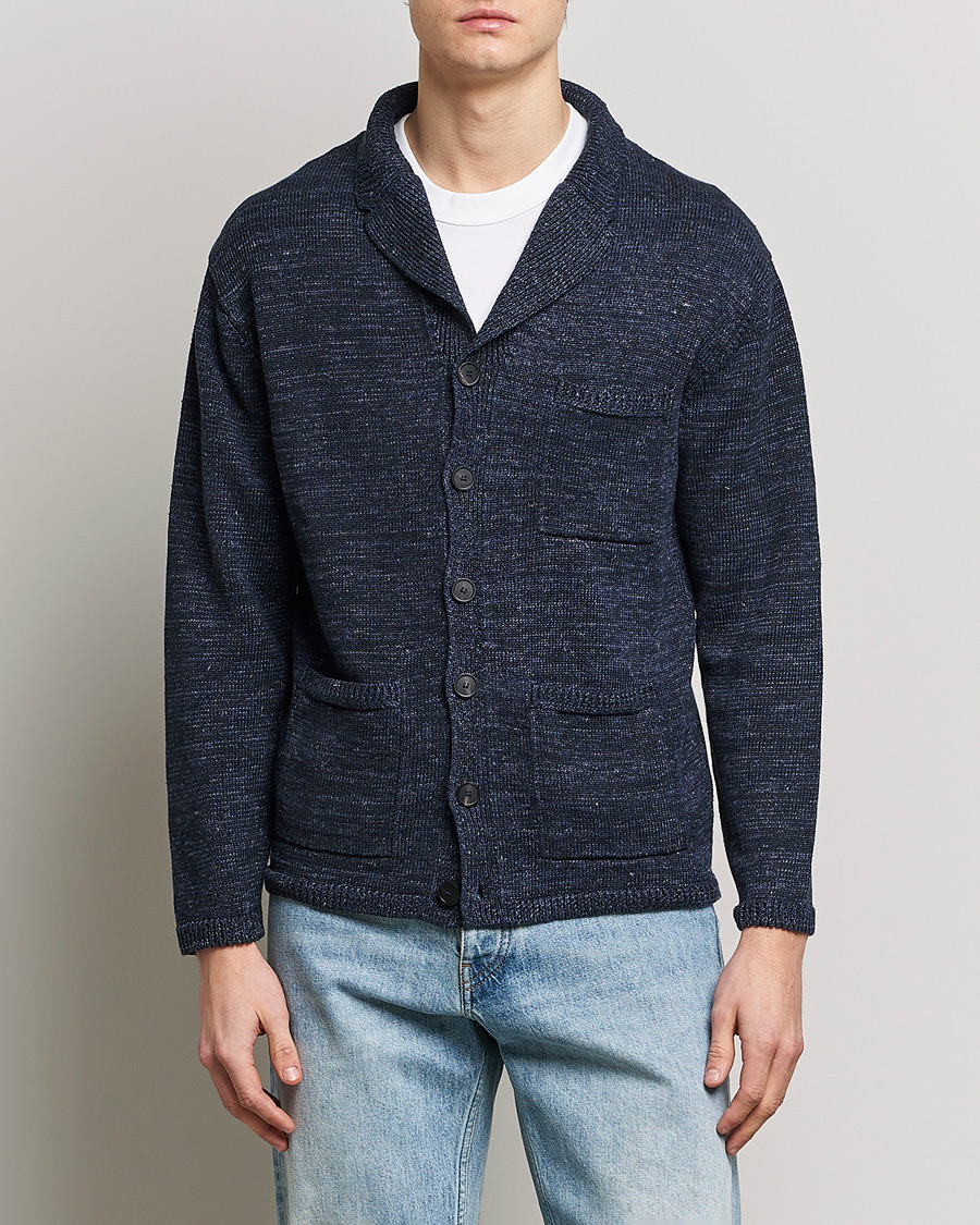 Men | Sweaters & Knitwear | Inis Meáin | Washed Linen Pub Jacket Seal