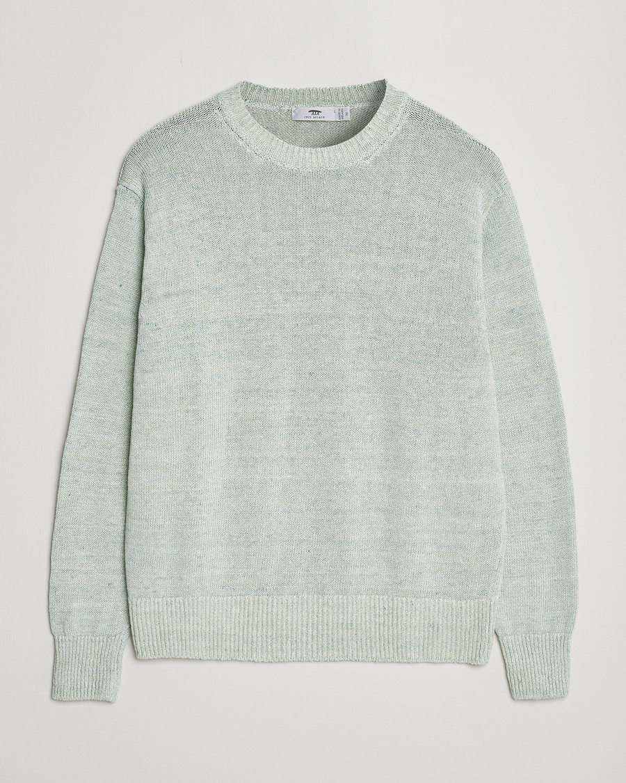Men | Sweaters & Knitwear | Inis Meáin | Donegal Washed Linen Crew Neck Mint