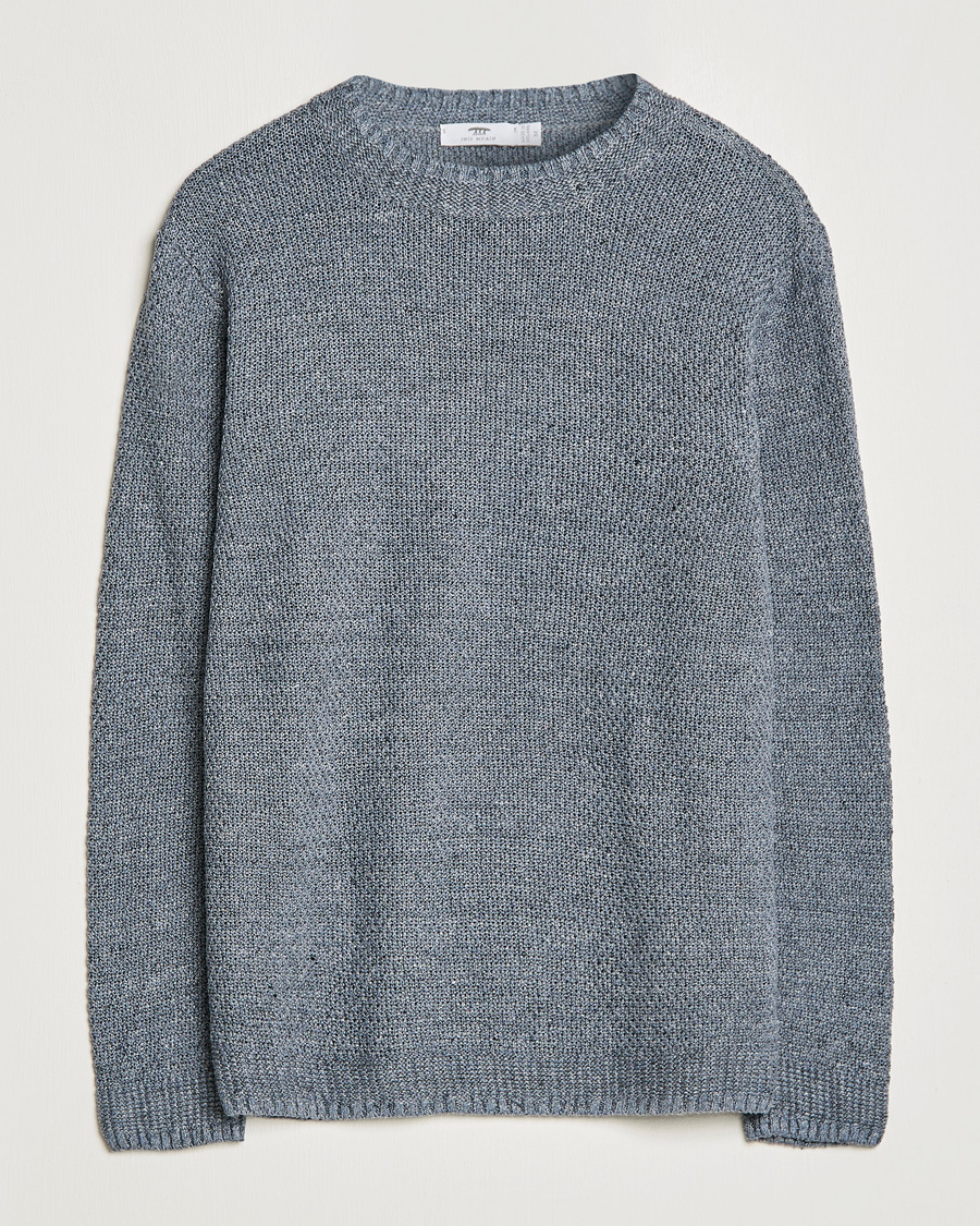 Men | Sweaters & Knitwear | Inis Meáin | Moss Stiched Linen Crew Neck Greyish