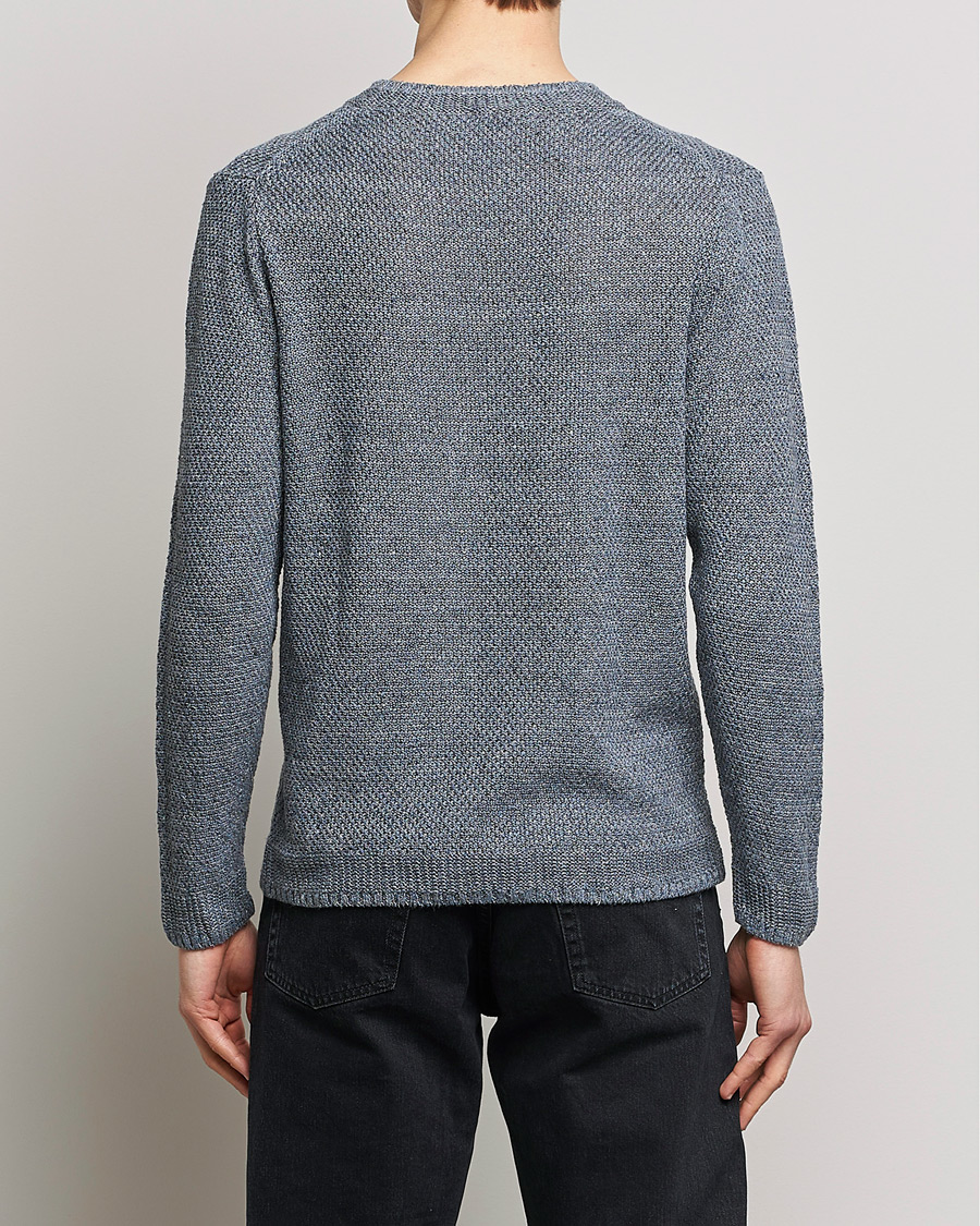 Men | Sweaters & Knitwear | Inis Meáin | Moss Stiched Linen Crew Neck Greyish