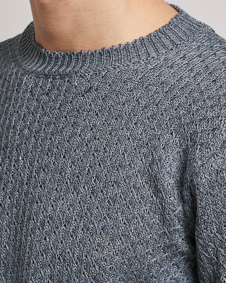 Men | Sweaters & Knitwear | Inis Meáin | Fishnet Linen Sweater Stone