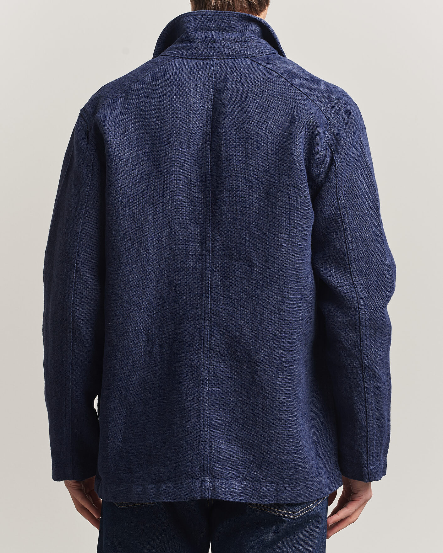 Men | Coats & Jackets | Drake's | Heavy Linen 5-Pocket Chore Jacket Navy