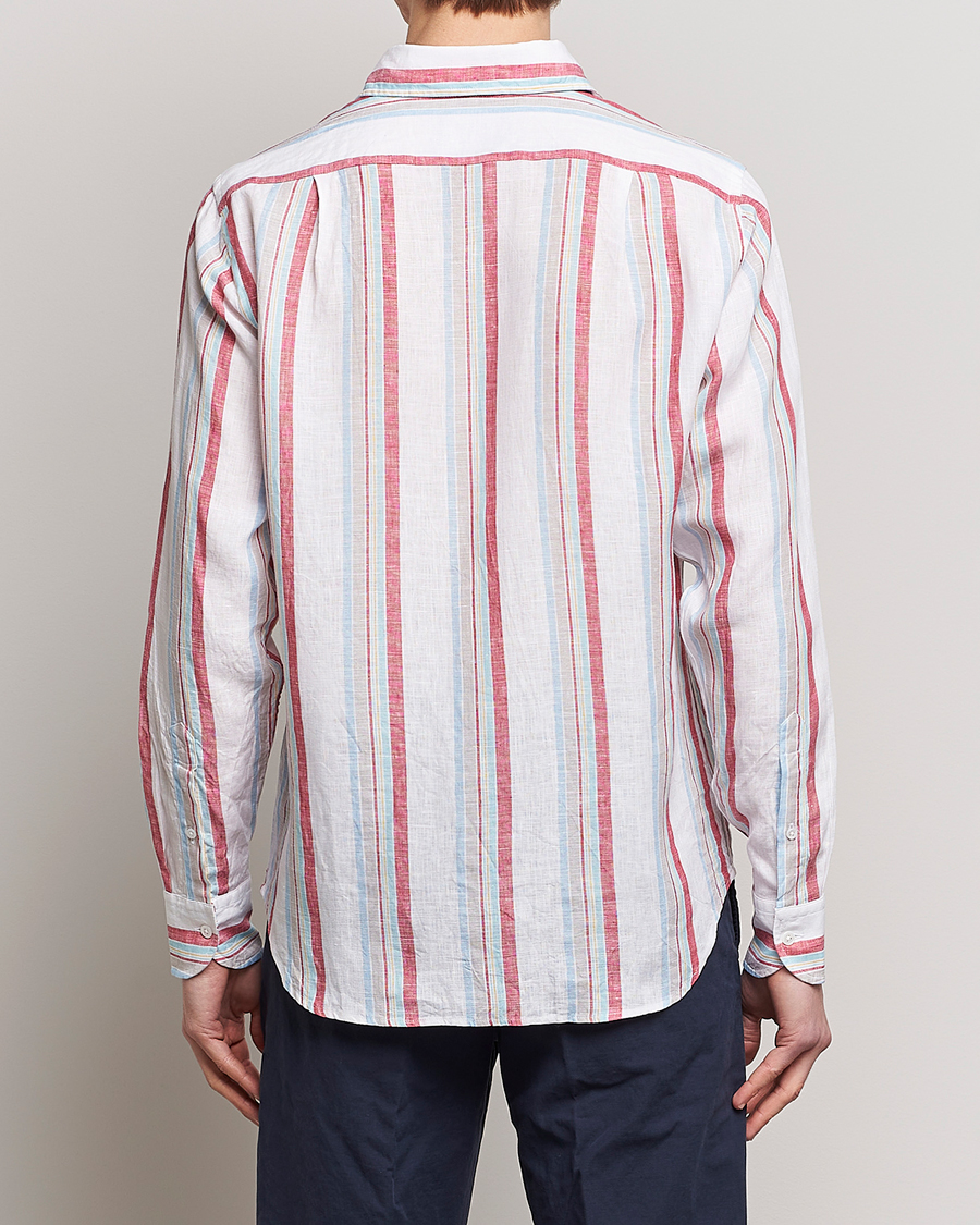 Men | Shirts | Drake's | Striped Linen Summer Shirt Multi