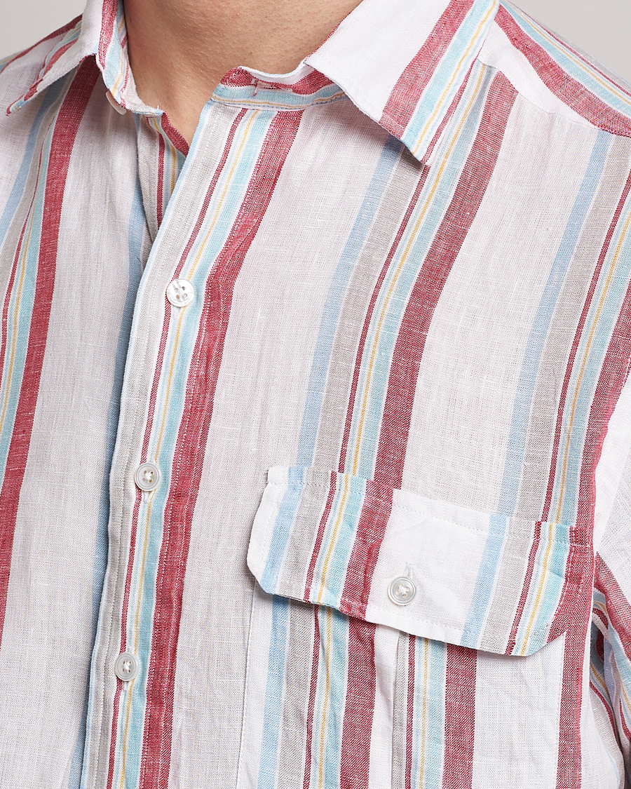 Men | Shirts | Drake's | Striped Linen Summer Shirt Multi
