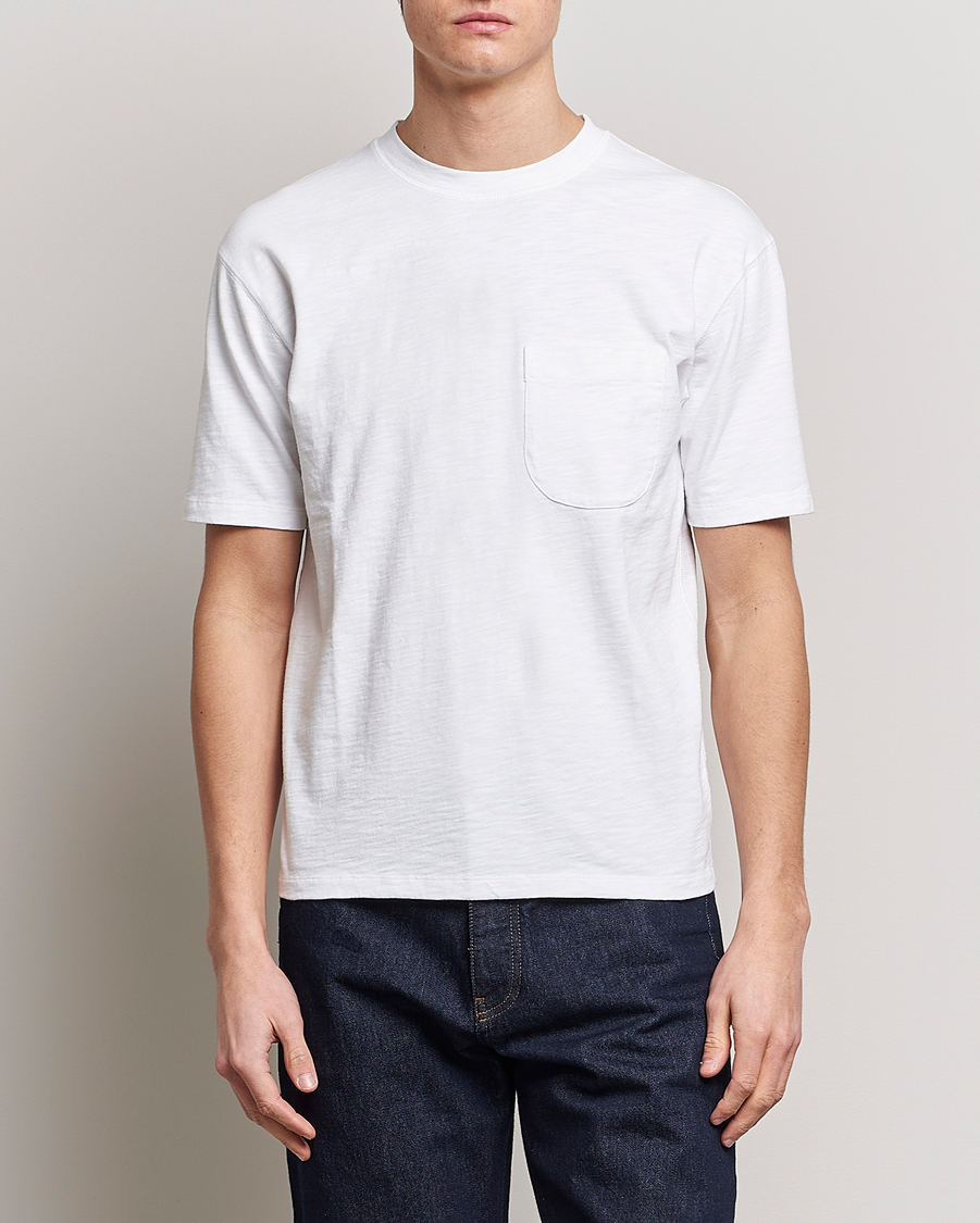 Men |  | Drake's | Cotton Pocket T-Shirt White