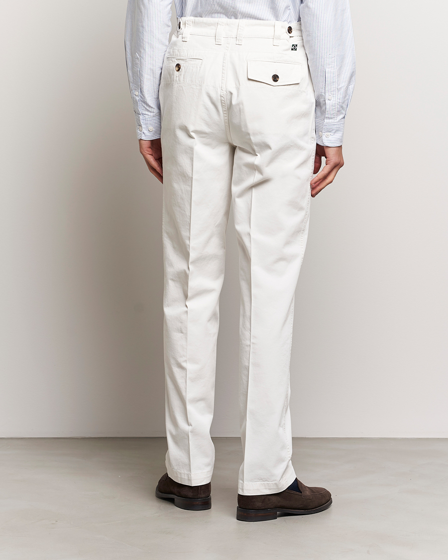 Men | Trousers | Drake's | Cotton Flat Front Chino Ecru