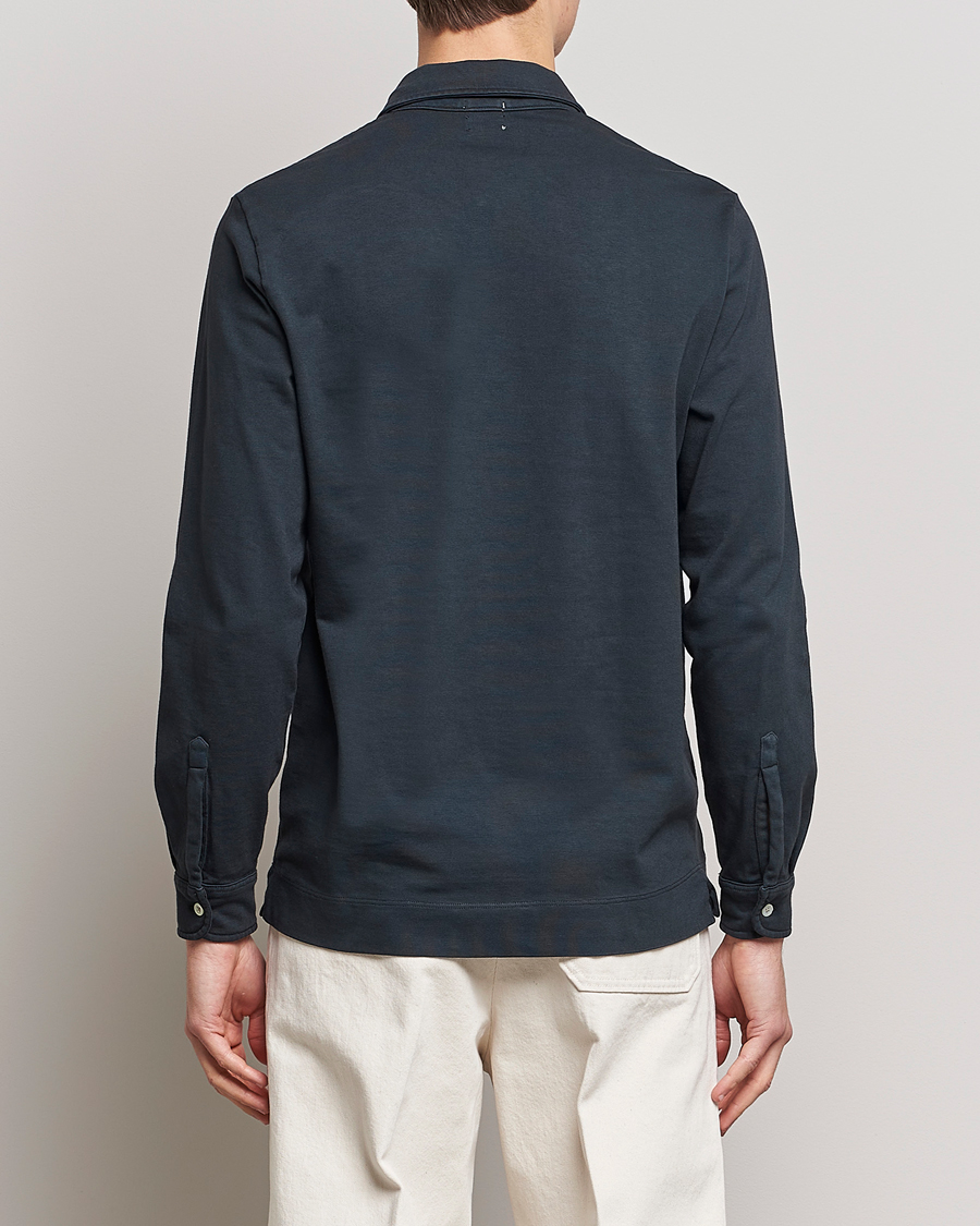 Men | Sweaters & Knitwear | Massimo Alba | Ischia Long Sleeve Cotton Polo Washed Black