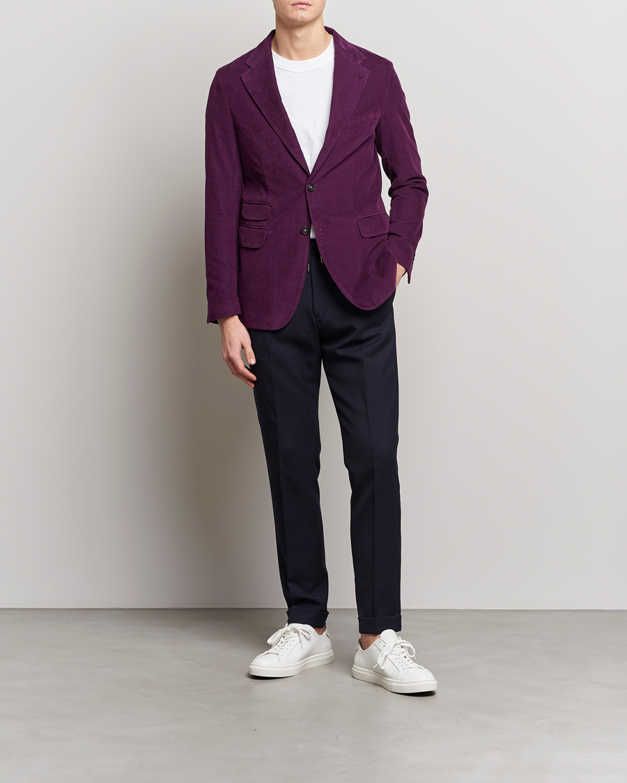 Men | Blazers | Massimo Alba | Baby Corduroy Blazer Plum