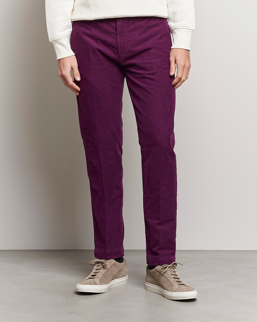 Men | Trousers | Massimo Alba | Baby Corduroy Trousers Plum