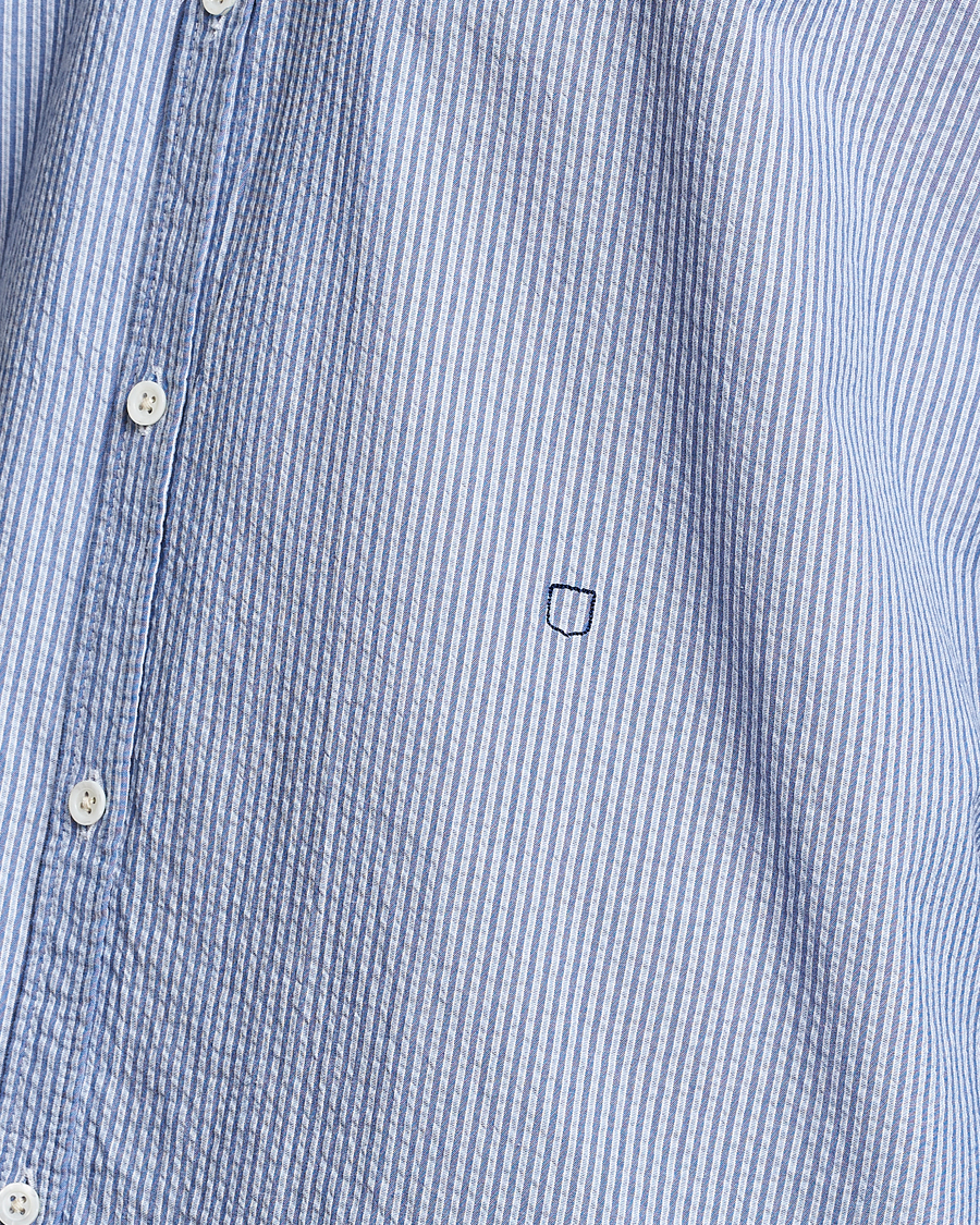 Men | Shirts | Massimo Alba | Canary Striped Seersucker Shirt Blue