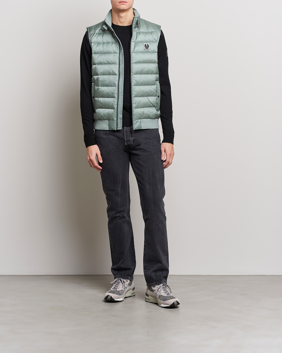 Men | Gilets | Belstaff | Circuit Padded Gilet Steel Green