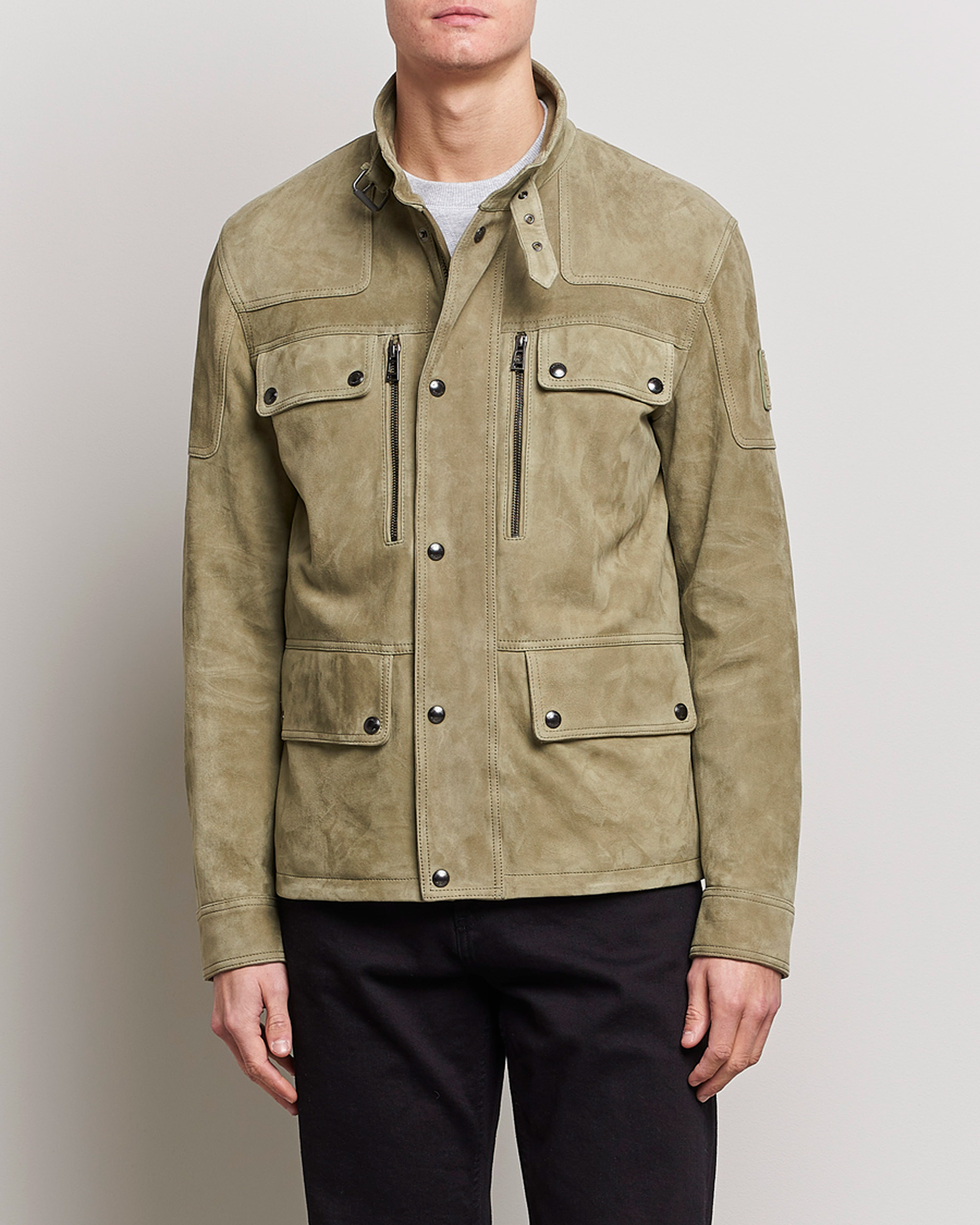 Men | Coats & Jackets | Belstaff | Dene Suede Field Jacket Aloe