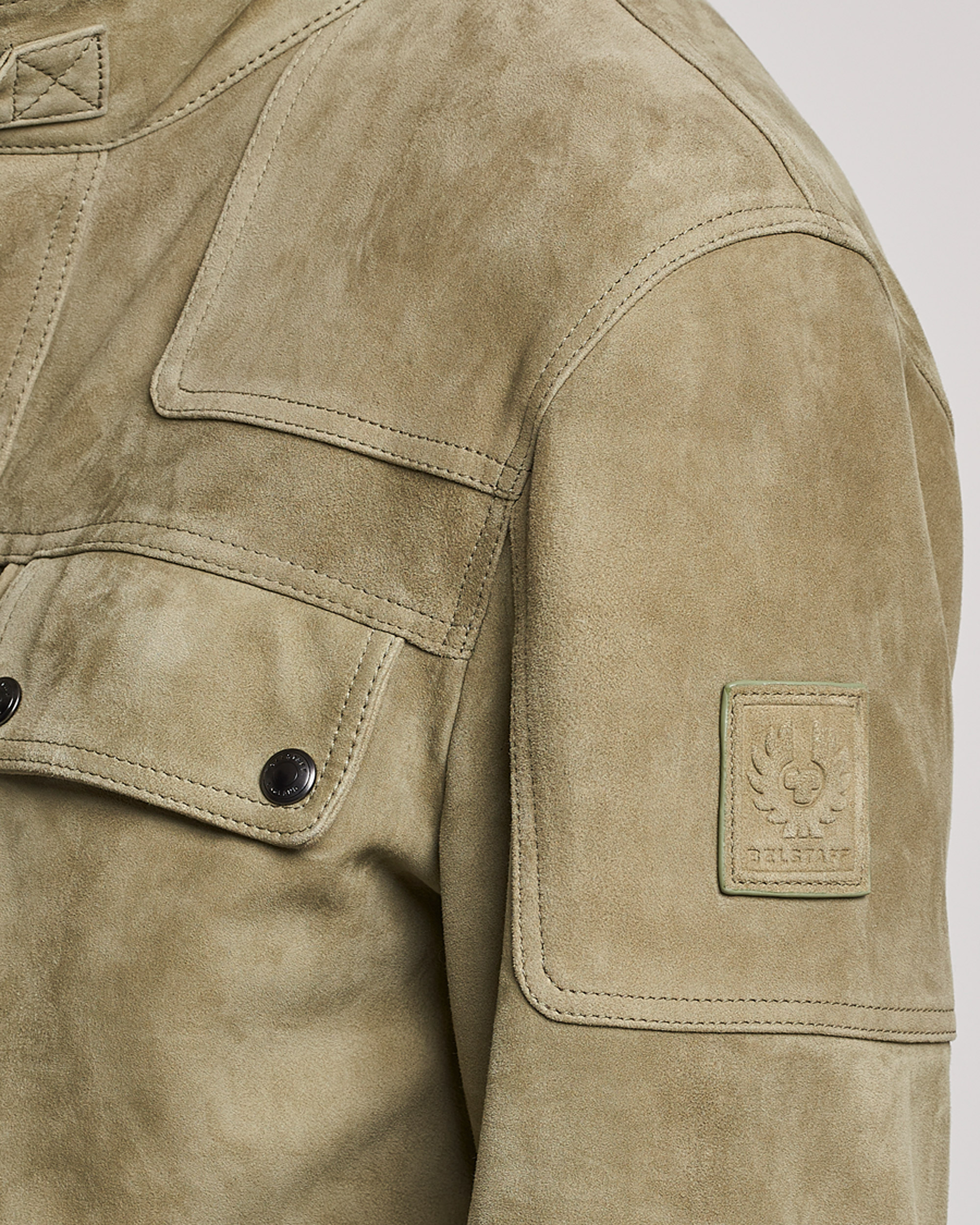 Men | Coats & Jackets | Belstaff | Dene Suede Field Jacket Aloe